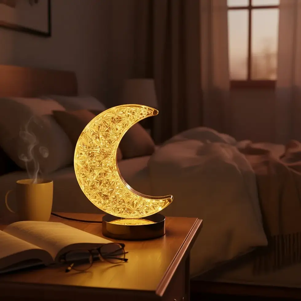 Miniatura: Velador Lampara Led De Mesa Cristal Luna 3 Tonos Recargable