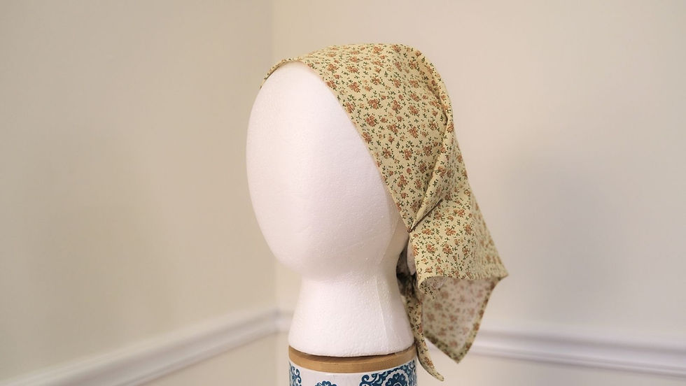 Thumbnail: Orange Rose on Yellow- Kerchief for Church or Daily Wear