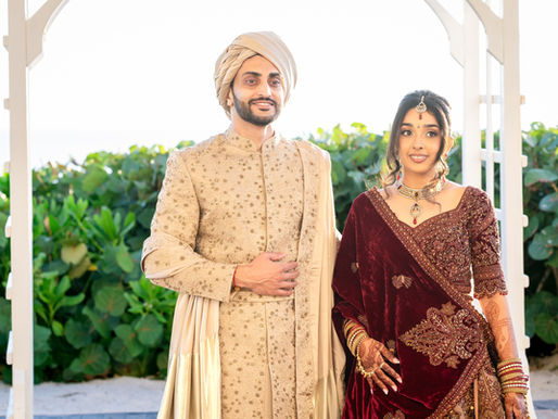 Tulsi and Sarik together in traditional wedding attire