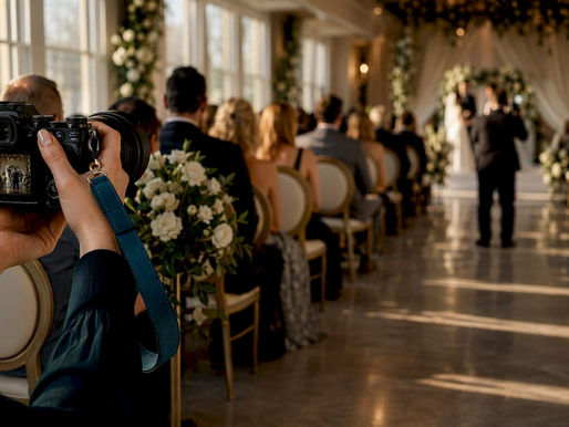 Second shooter capturing ceremony guest reactions