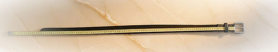 example of how to measure for a bespoke belt from fold to hole