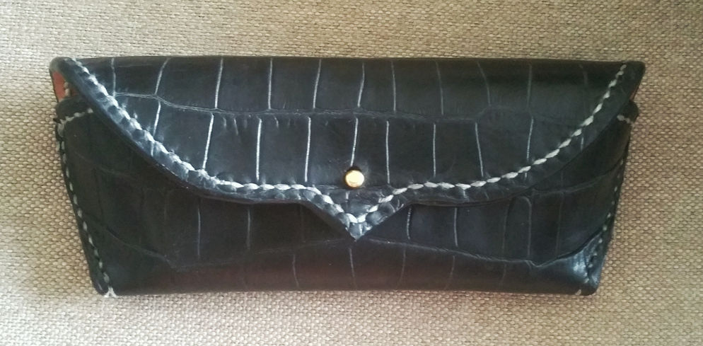 Luxury leather glasses case with attitude