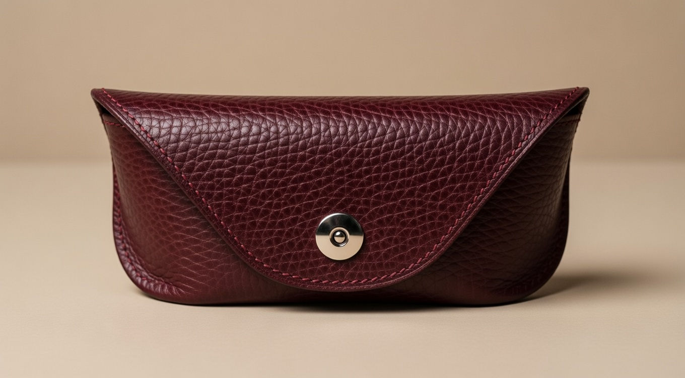 Bouclier Le Sport Éclat Étui: opulent oxblood pebble-grained Florentine leather, vibrant teal chevre lining, hand-stitched