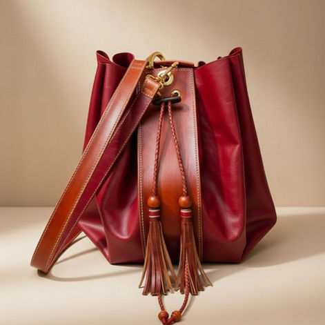 Capacious duffel bucket bag.
