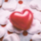 Red love heart on hearts
