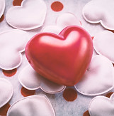 Red love heart on hearts