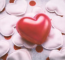 Red love heart on hearts