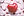Red love heart on hearts