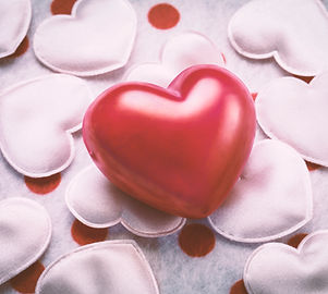 Red love heart on hearts