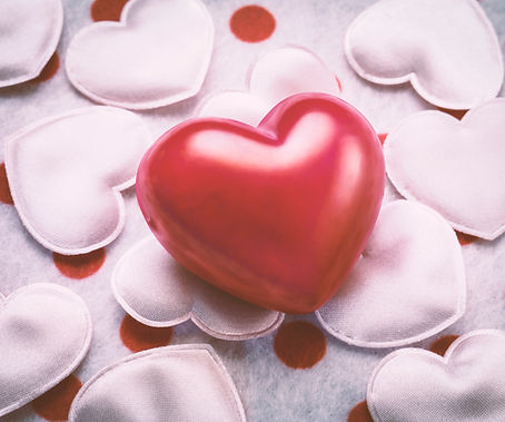 Red love heart on hearts