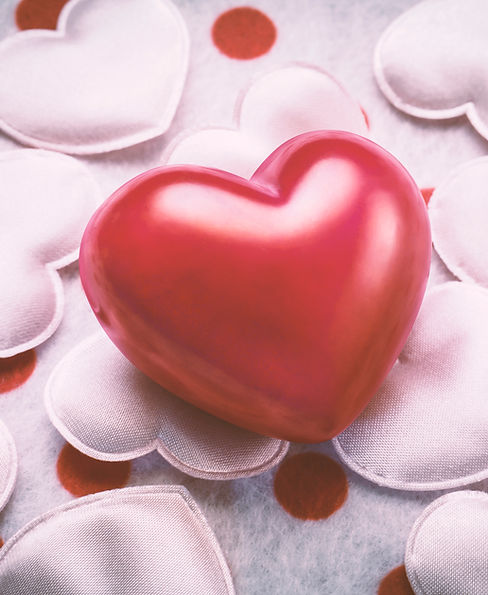 Red love heart on hearts