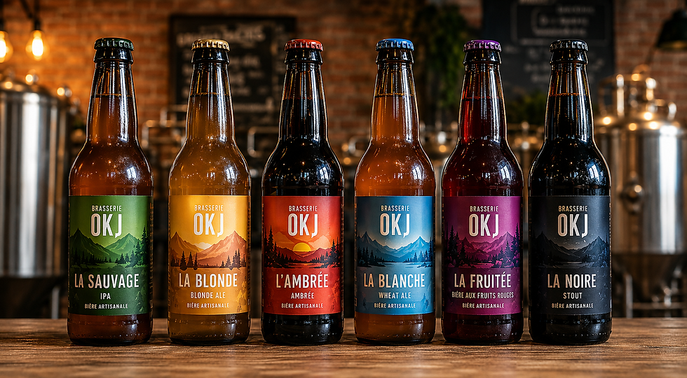 bière de brasserie étiquetée
