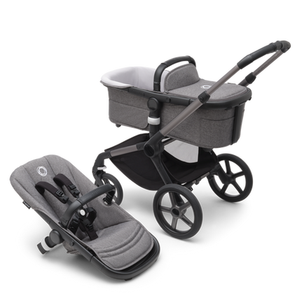 Bugaboo Fox 5 Graphite Chassis and Grey Melange Fabric