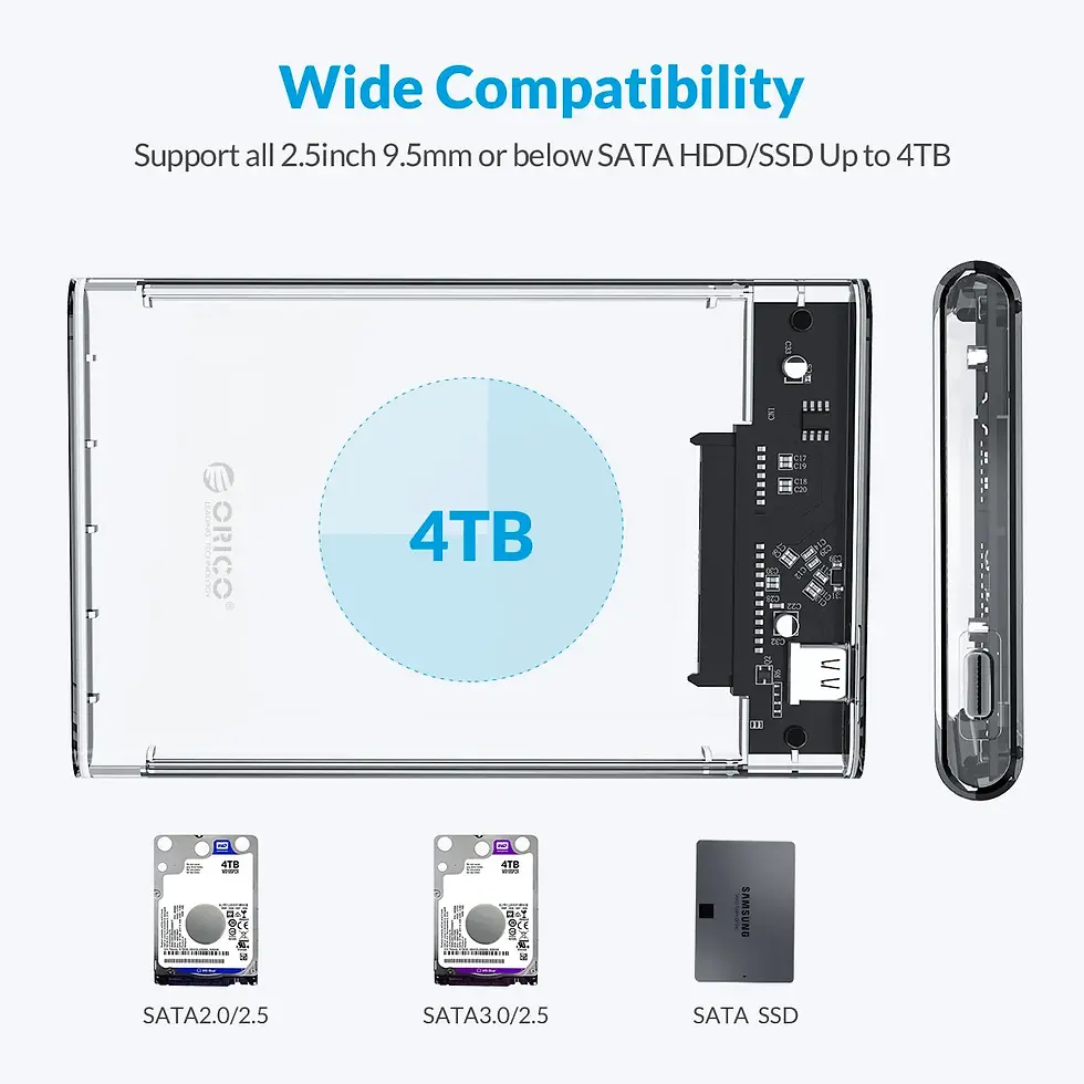 Miniatura: ORICO Transparent HDD Case SATA to USB 3.0 Hard Drive Case External 2.5'' HDD