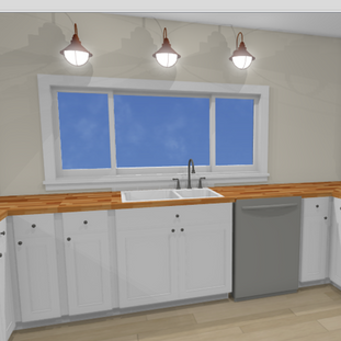 This is a rendering focusing on a window within a Montrose Co kitchen remodel