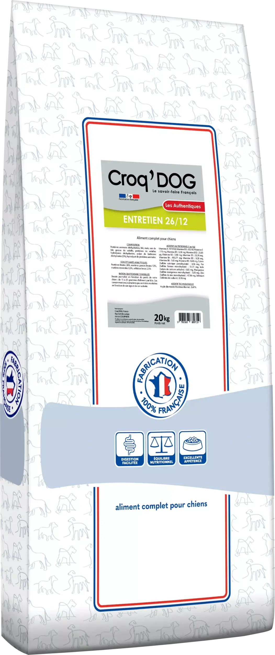 Croquettes Croq Dog Entretien 20kg