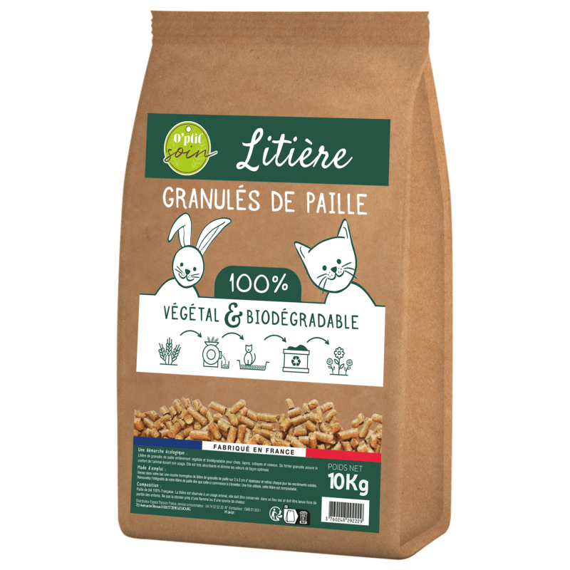 Litiére Vegétale en granulés de paille 10 kg