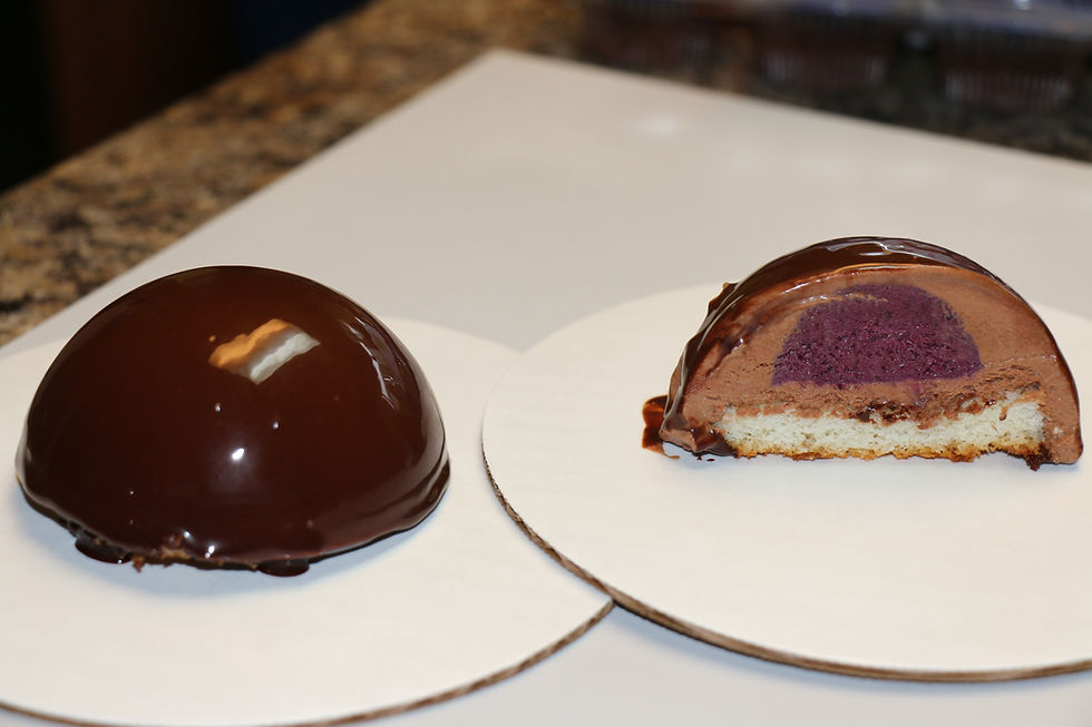 Thumbnail: Dark chocolate raspberry mousse domes
