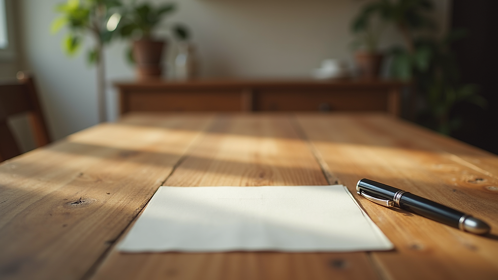 Vue rapprochée d’un contrat de viager libre signé sur une table en bois