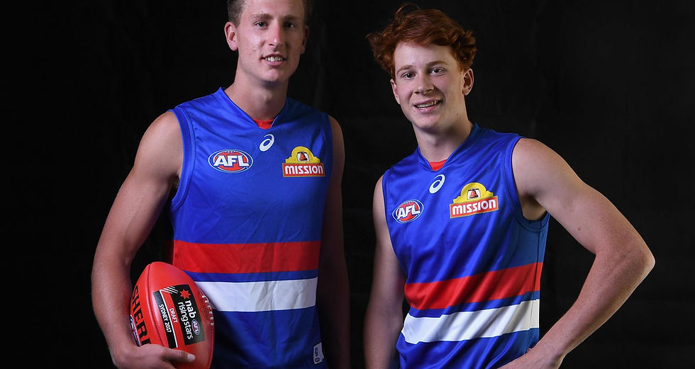 Western Bulldogs Draftees Aaron Naughton and Ed Richards Photo By Quinn Rooney at Getty Images