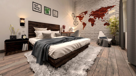 industrial bedroom, pune, interior design