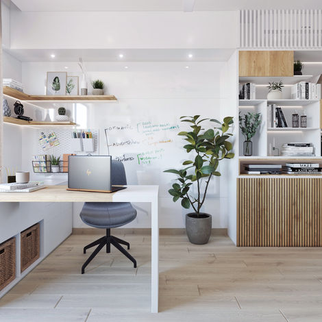 Home office, work station, pune, scandinavian, minimal