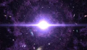 A star exploding, with a purple/black, background.