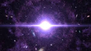 A star exploding, with a purple/black, background.