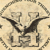 Eagle with 'Quenching Your Thirst' and 'H' logo on a vintage background.