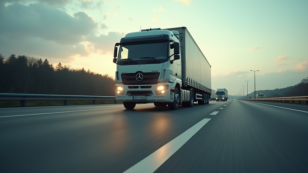 Eye-level view of a tow truck parked on the side of a motorway