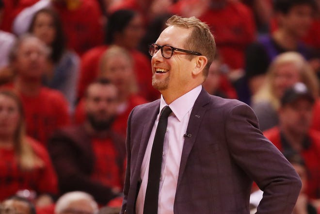 Nick Nurse, entrenador en jefe de los Toronto Raptors.