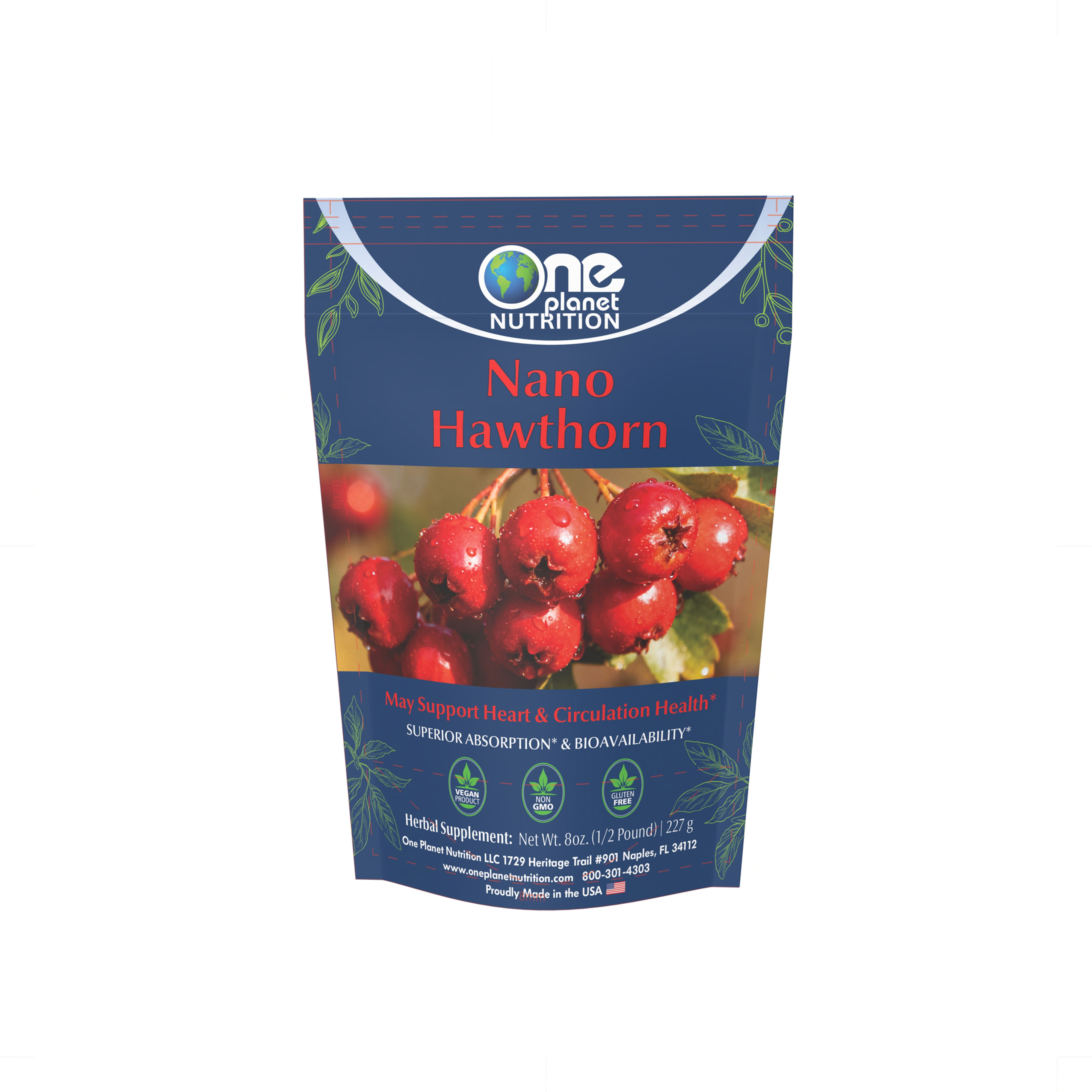 Nano Hawthorn Powder 8 oz (227 Servings)