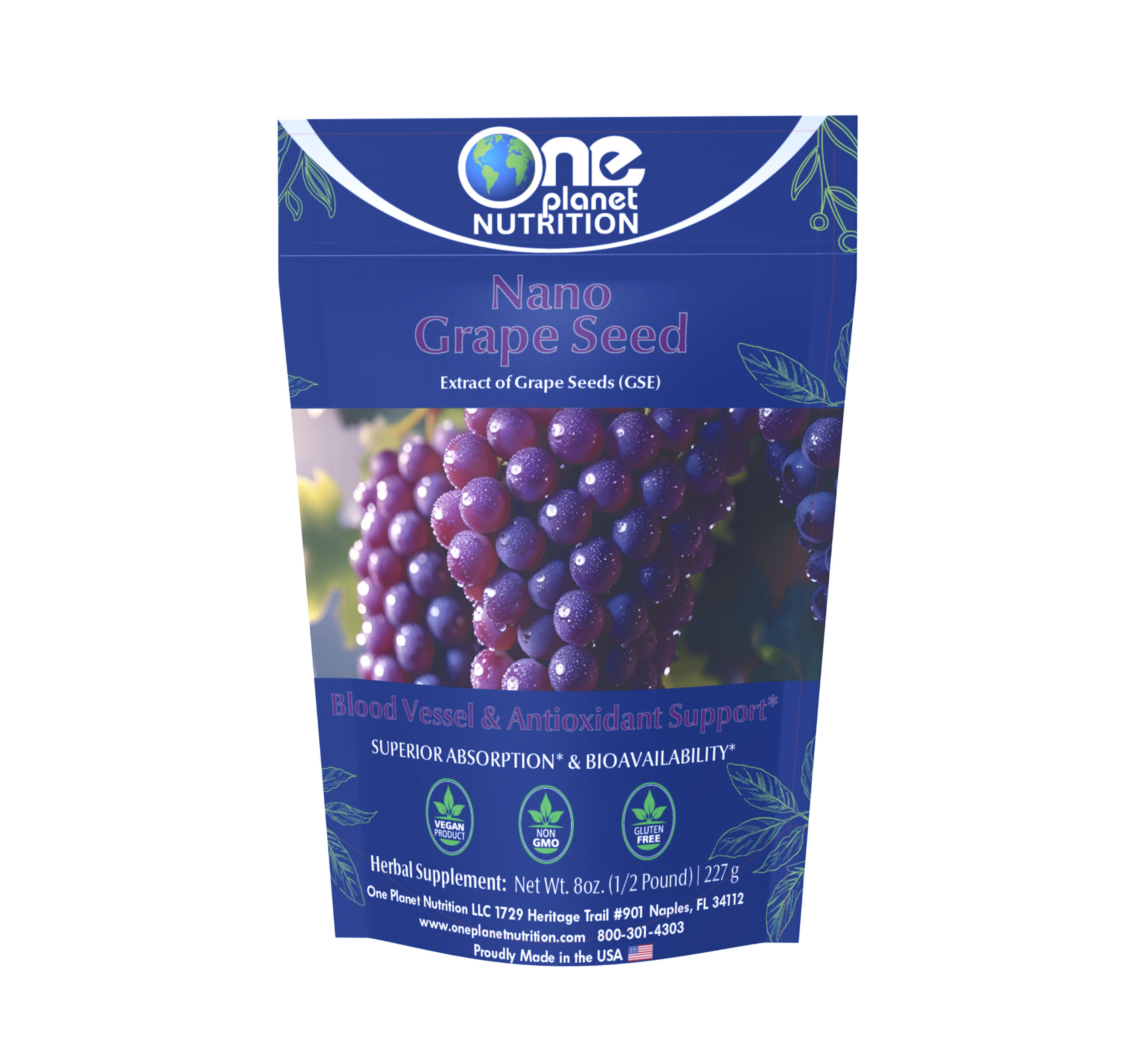 Nano Grape Seed Extract Powder 8 oz (227 Servings)