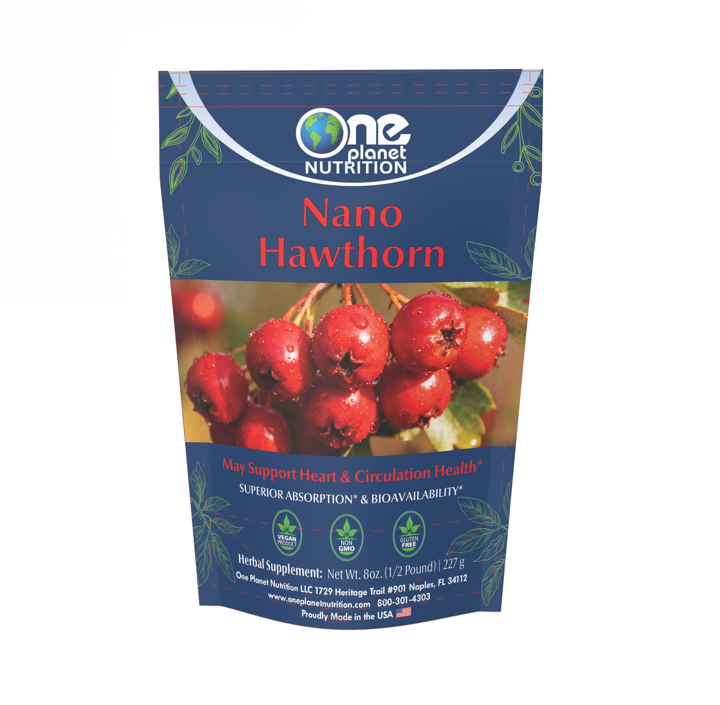 Nano Hawthorn Powder 8 oz (227 Servings)