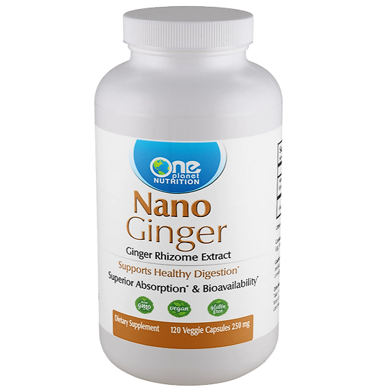 Nano Ginger Capsules - 250 mg (120 Count) | One Planet Nutrition