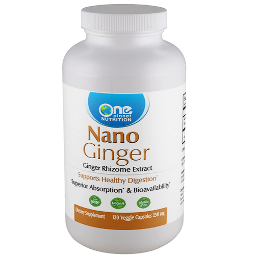 Nano Ginger Capsules - 250 mg (120 Count) | One Planet Nutrition