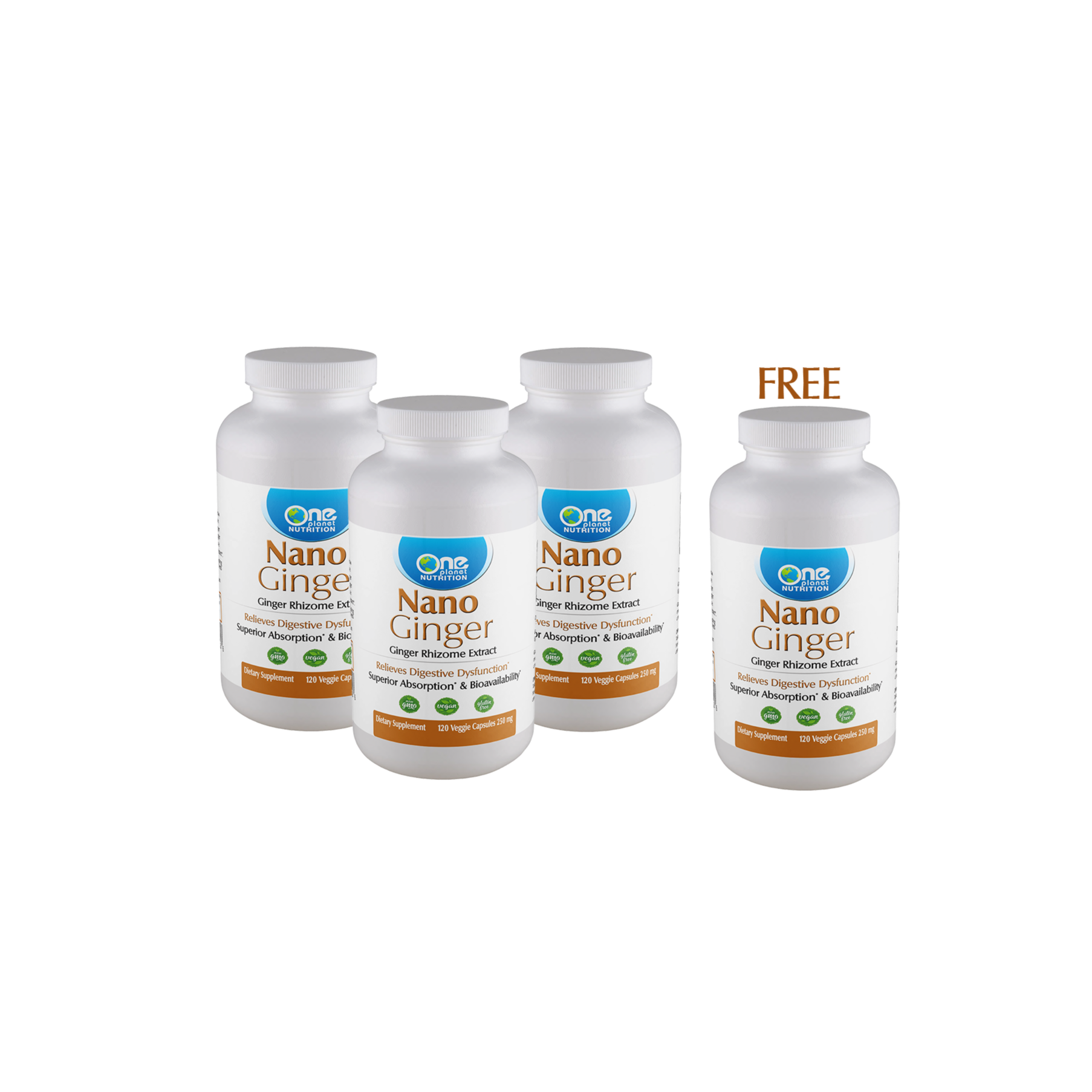 Nano Ginger - 120 Caps - 250 mg - Buy3 Get 1 Free