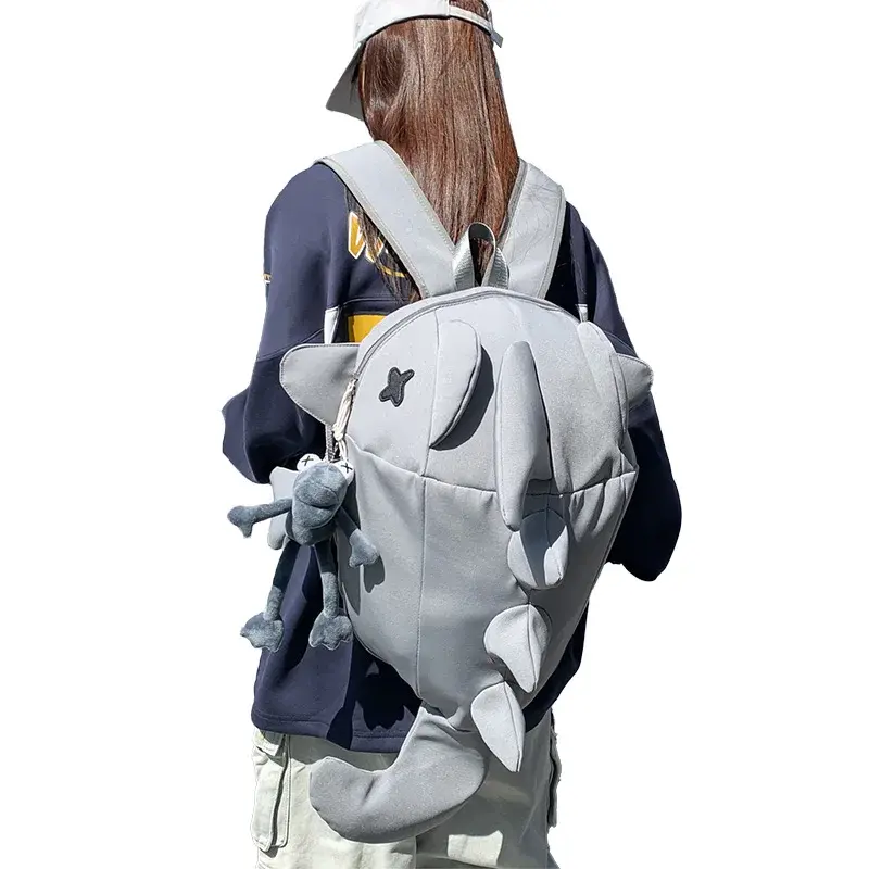 Whale Design Backpacks 3D Casual Daypack With Spikes Adult Cute Dragon Backpack