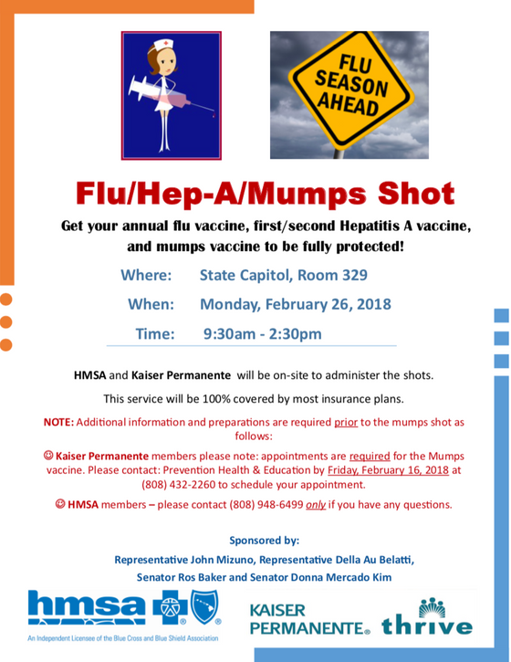 Need A Flu / Hep A / Mumps Vaccine?