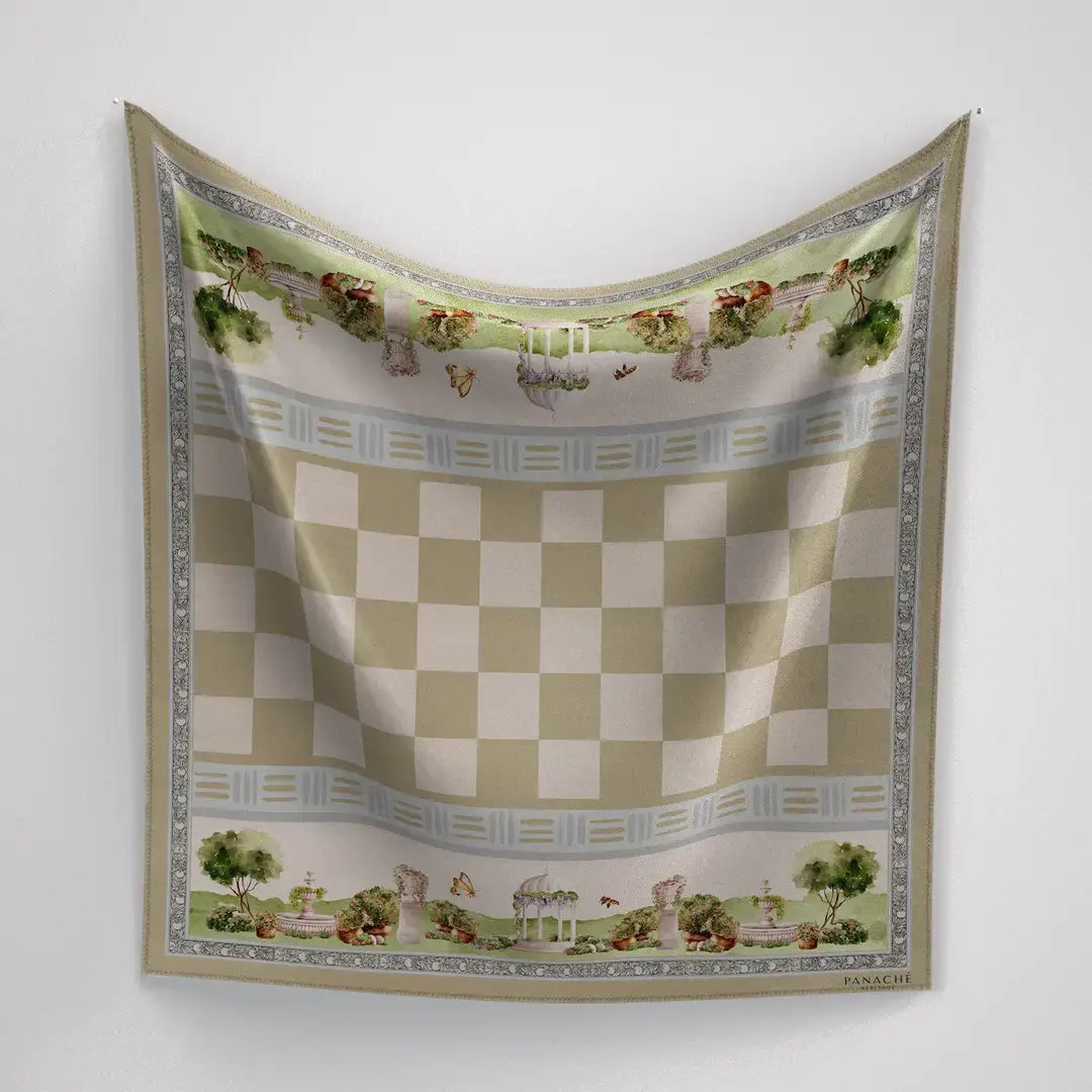 Panache Petites Scarf - Enchanted Garden - Tan - 60cm