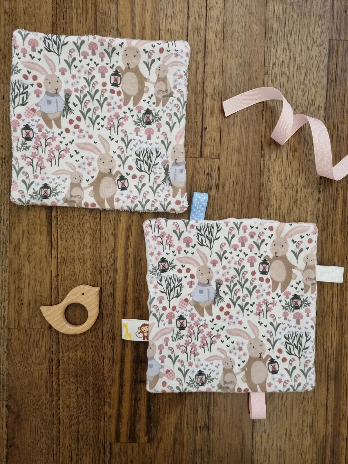 Bunny Family Burp Cloth & Snuggle Set
