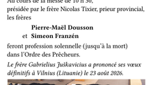Professions solennelles