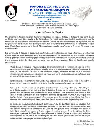 Feuille paroissiale d’avril 2026