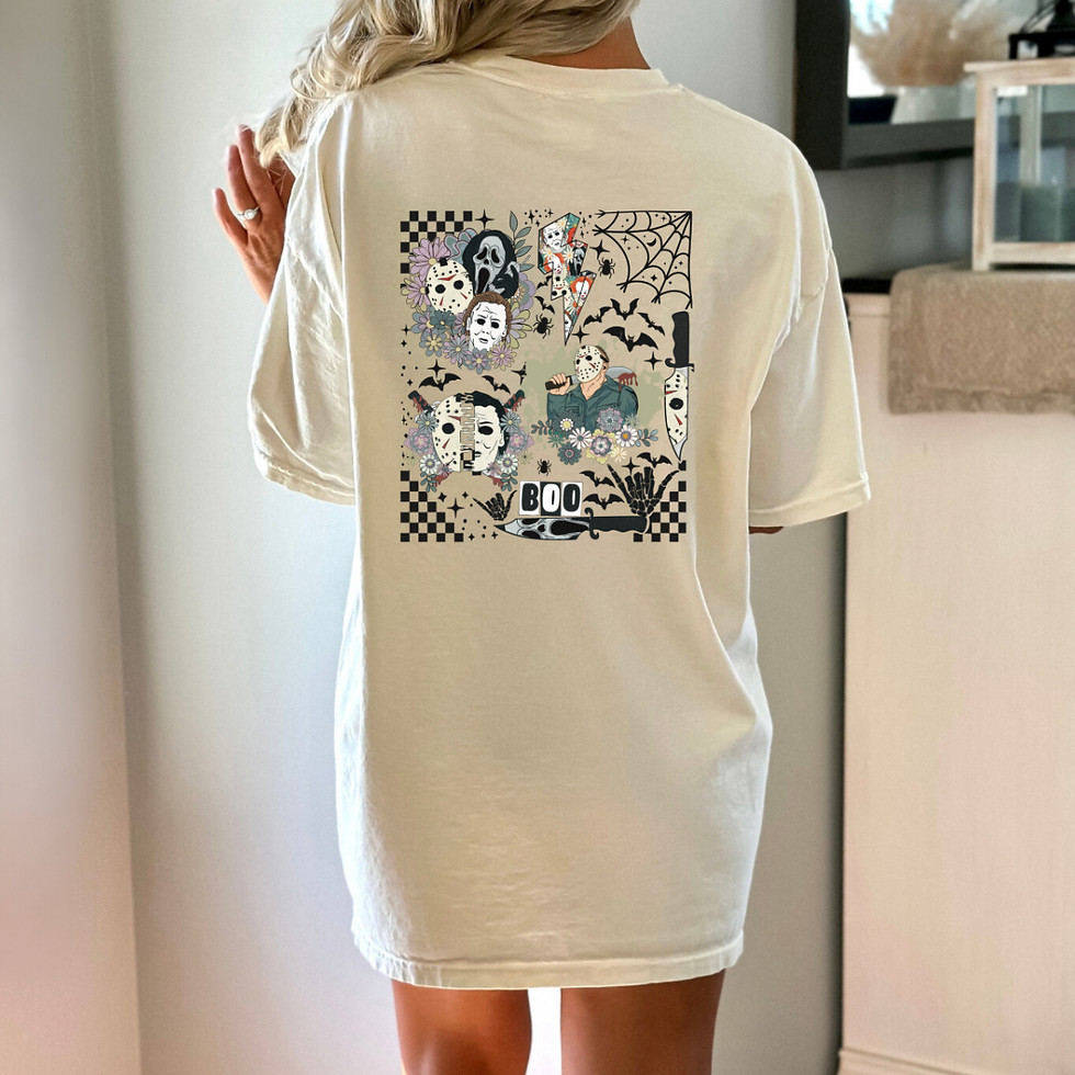 Artsy Horror Icons (Back Print) T-Shirt