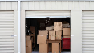 Image of a storage unit with boxes in it