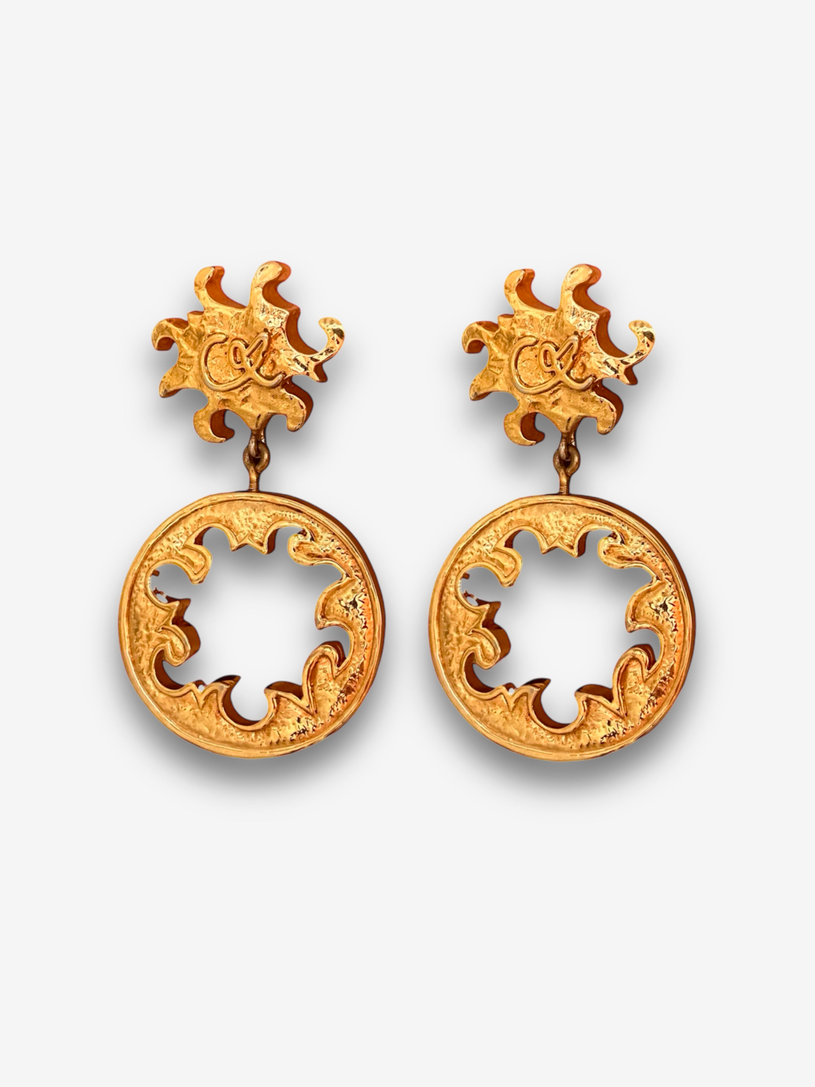 Christian Lacroix 80s rare Runway Prototype  Sun clip-on  Earrings