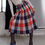 Thumbnail: CELINE 80s vintage plaid midi wool skirt
