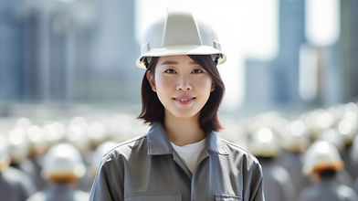 作業着を着た女性