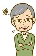 悩む高齢男性