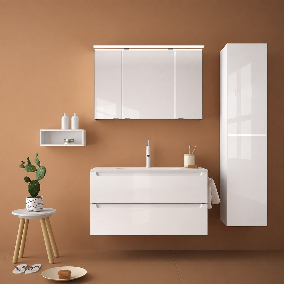 Miniatura: Mueble de baño suspendido Atria Blanco Brillo – De 60 a 120 cm